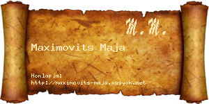 Maximovits Maja névjegykártya